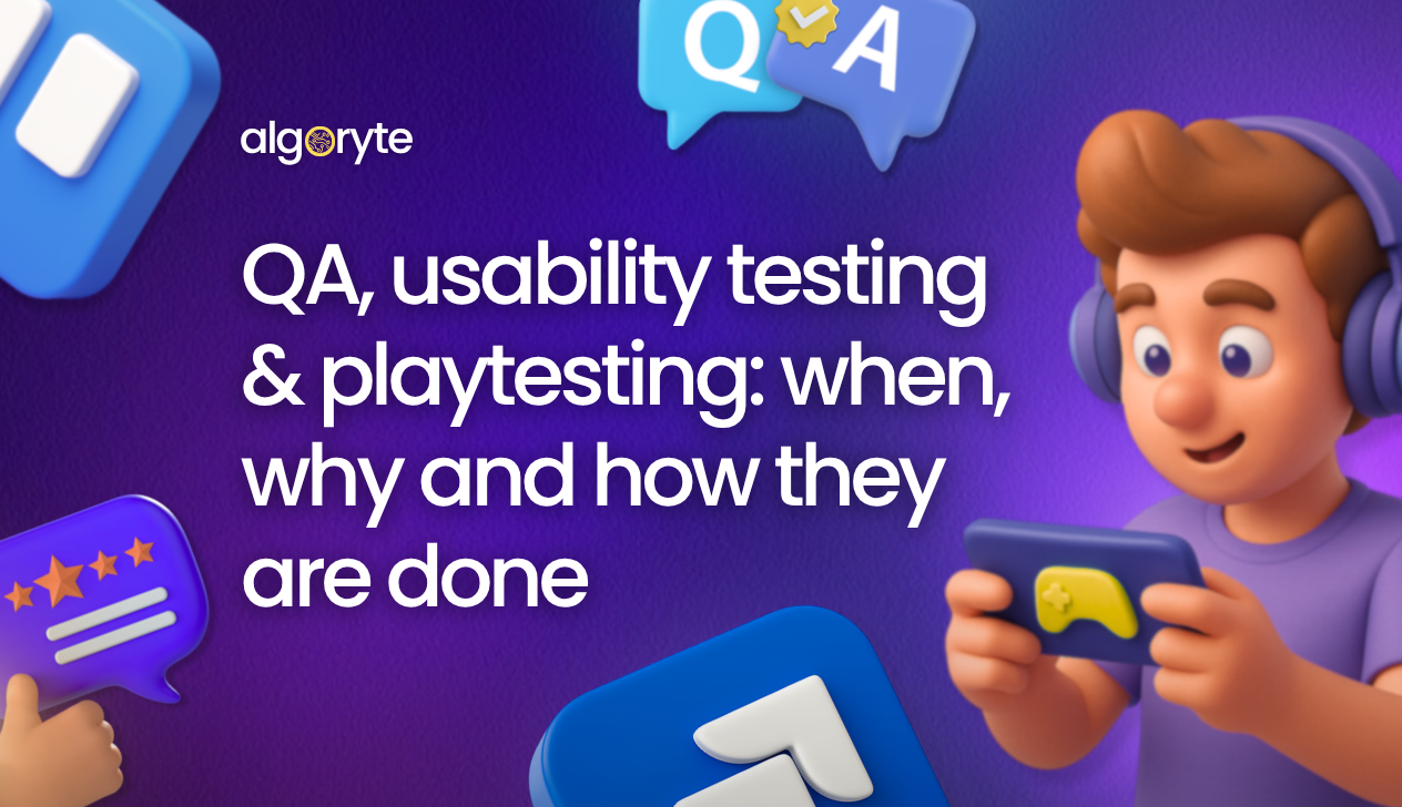 Game QA, usability testing, and playtesting