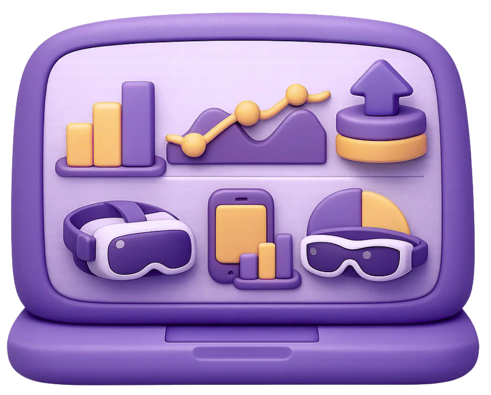 Extended Reality Analytics and Device Intelligence XR analytics dashboard with device performance metrics