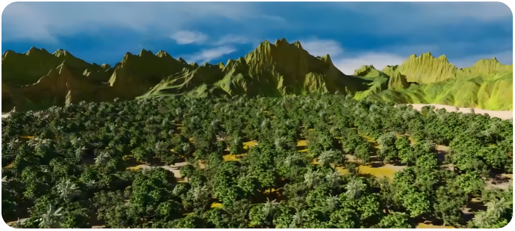 Algoryte 3d game world green forest trees