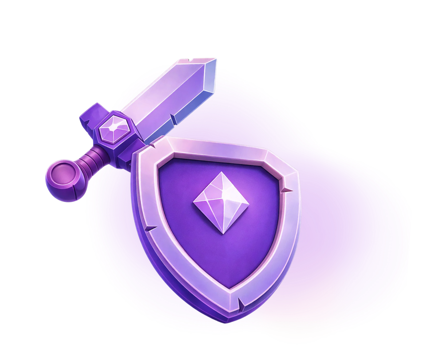 Game Art Sword and Shield Game art services showing a sword and shield in purple color