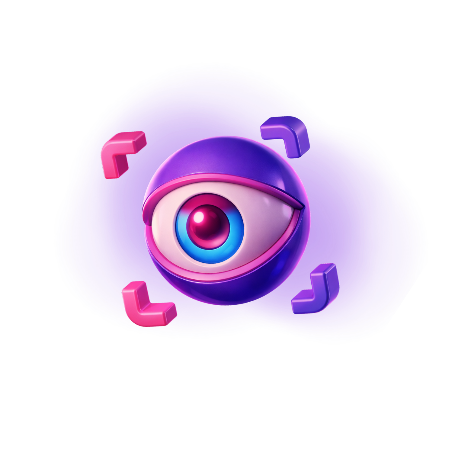Computer vision and image recognition icon with eye symbol