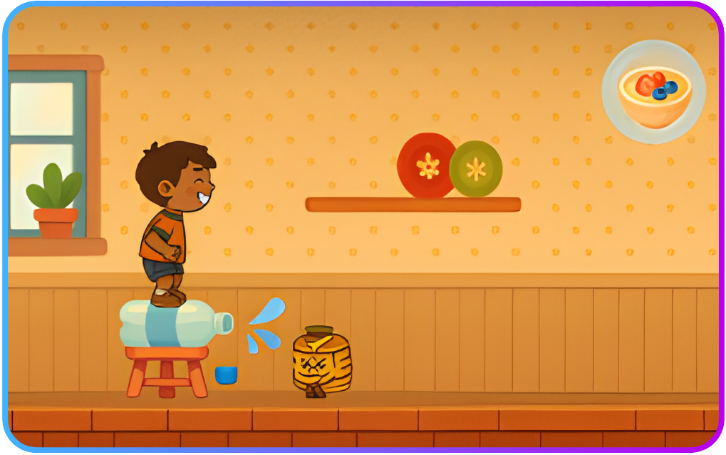 Bladder Defender, an educational game featuring one of the scenes of level 01